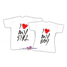 2 in 1 zestaw koszulek dla zakochanych "I love"