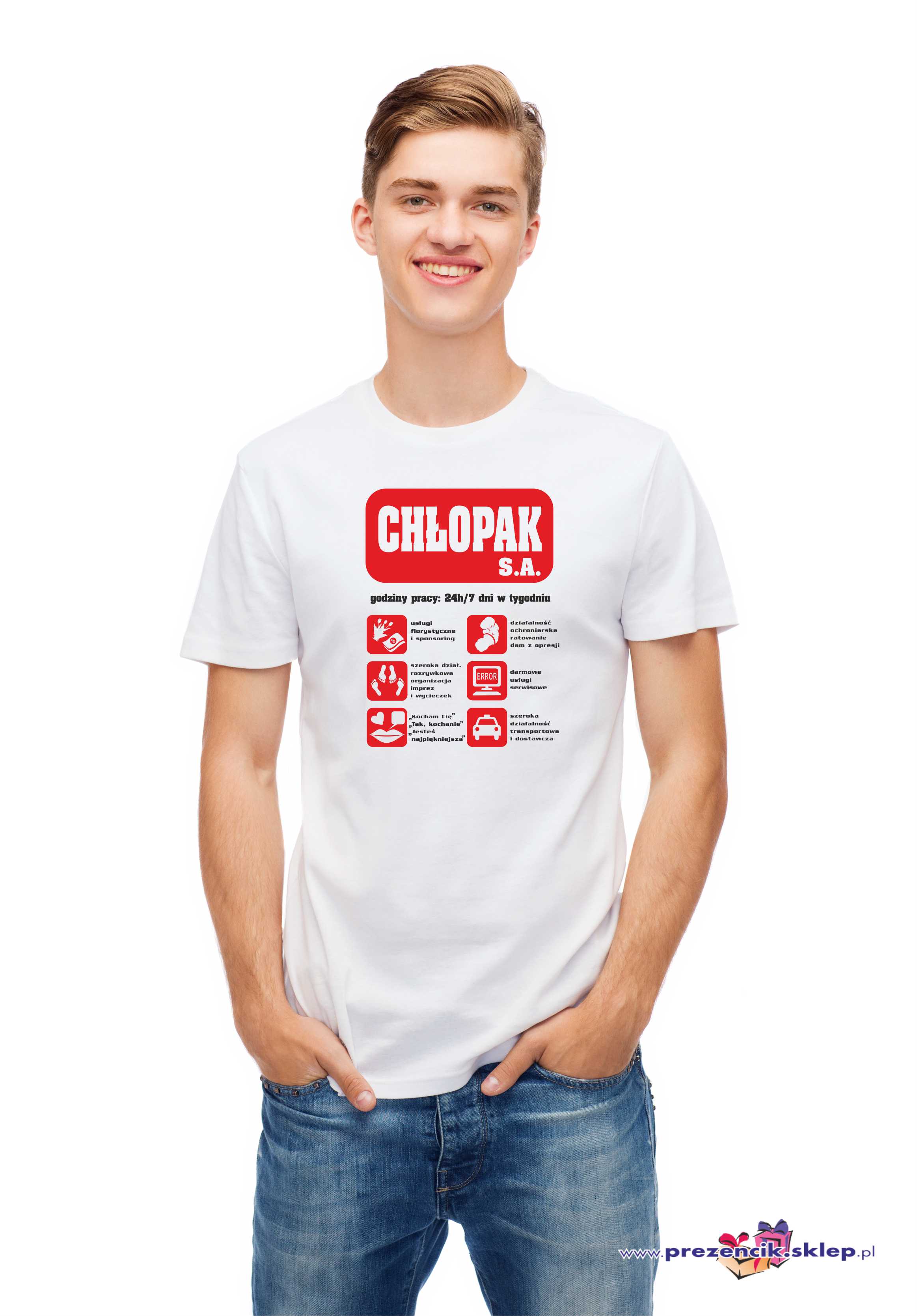 Koszulka  Firma " CHŁOPAK  S.A." - prezent dla chłopaka